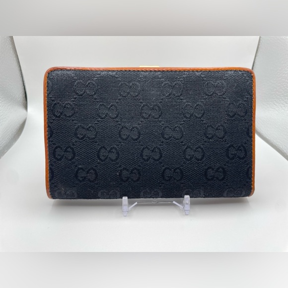 Gucci Vintage Black GG Canvas and Leather Wallet EXTREMELY RARE 100% Authentic - Picture 2 of 12